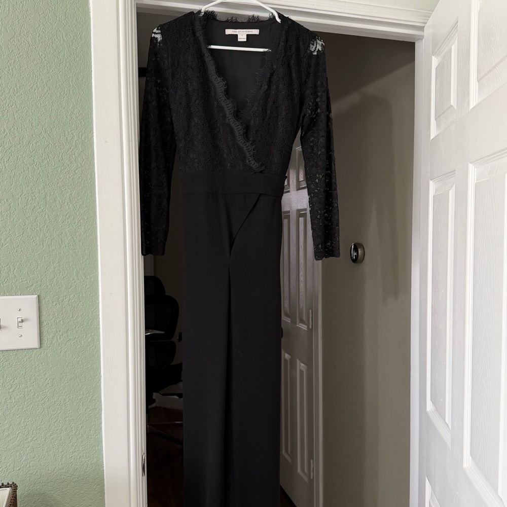 Diane Von Furstenberg Black Lace Detail jumpsuit
